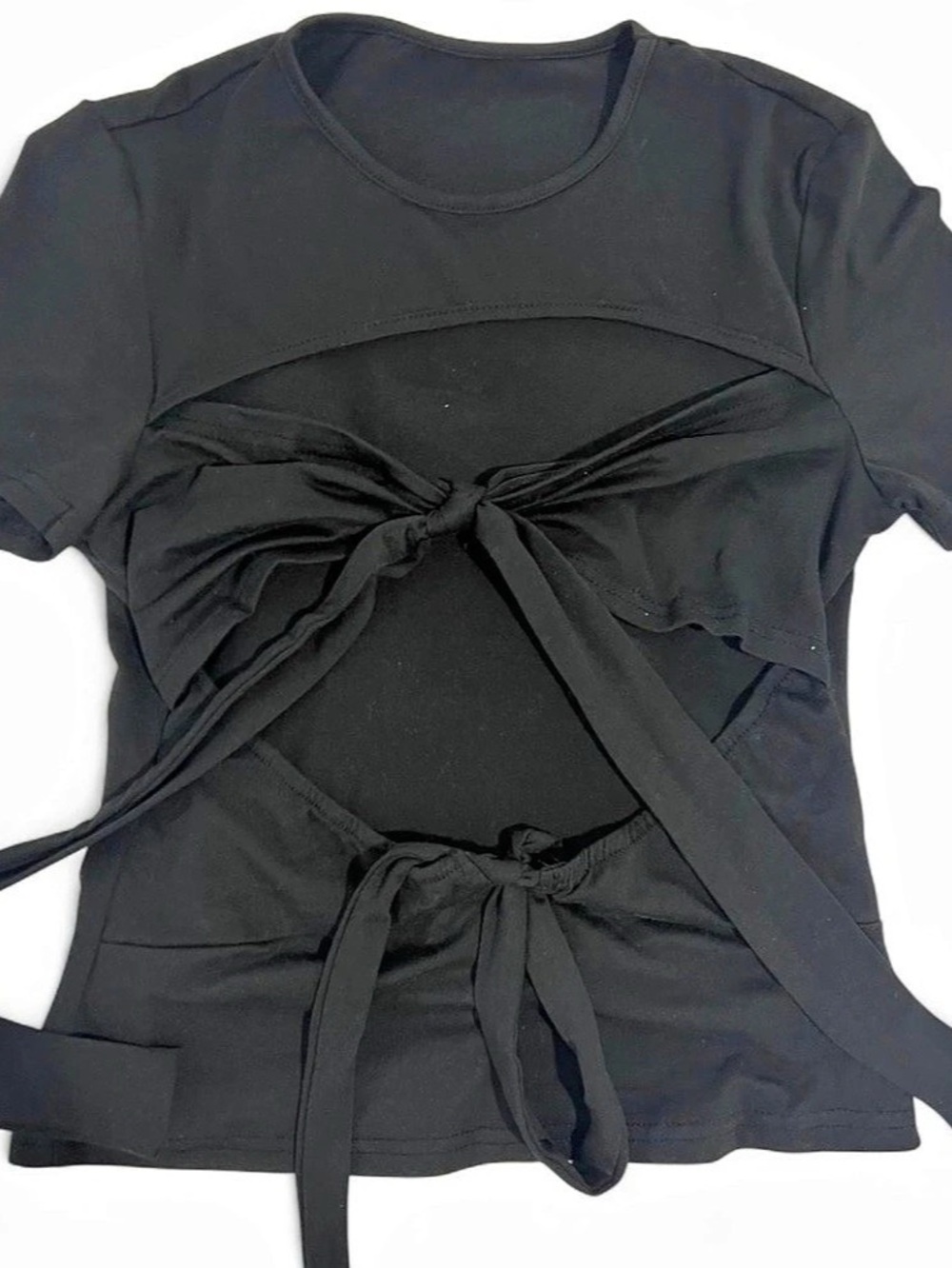 SHEIN Cutout Tie-Front Top S Like New